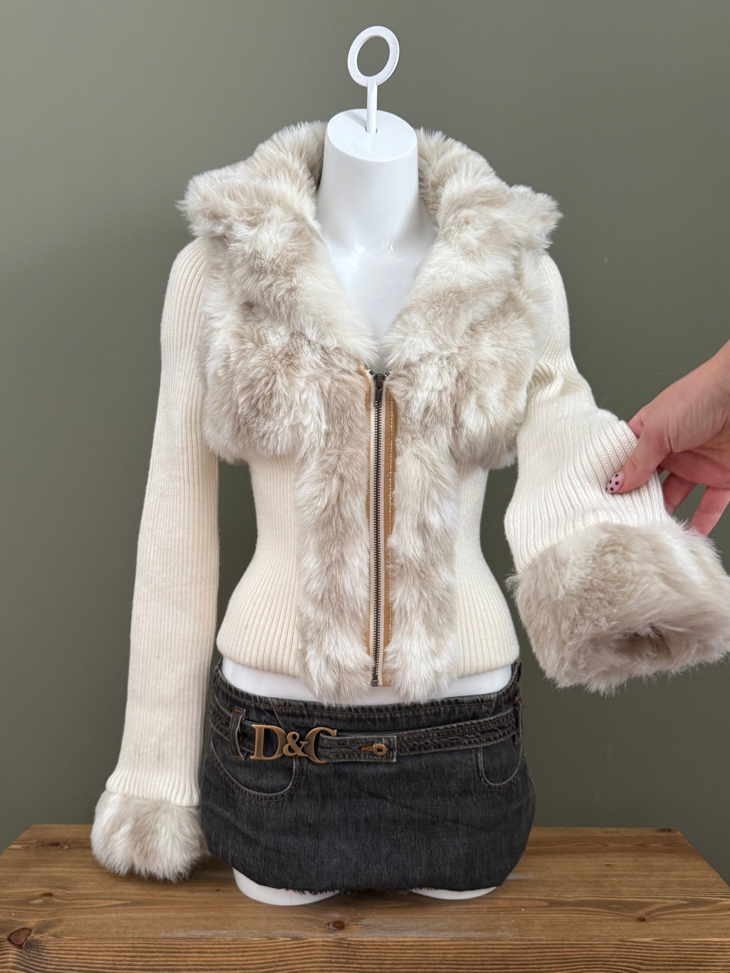 Jane Norman Faux Fur Fitted Jacket (UK12)