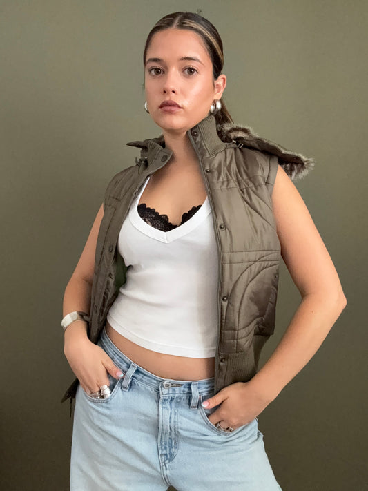 Khaki Y2K Gilet (UK8)