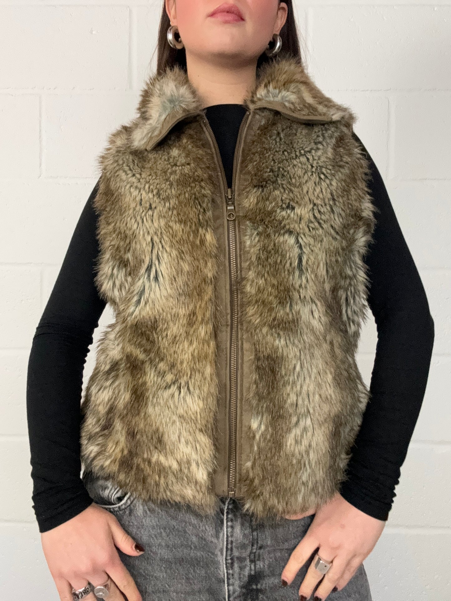 Y2K Faux Fur Gilet (M)