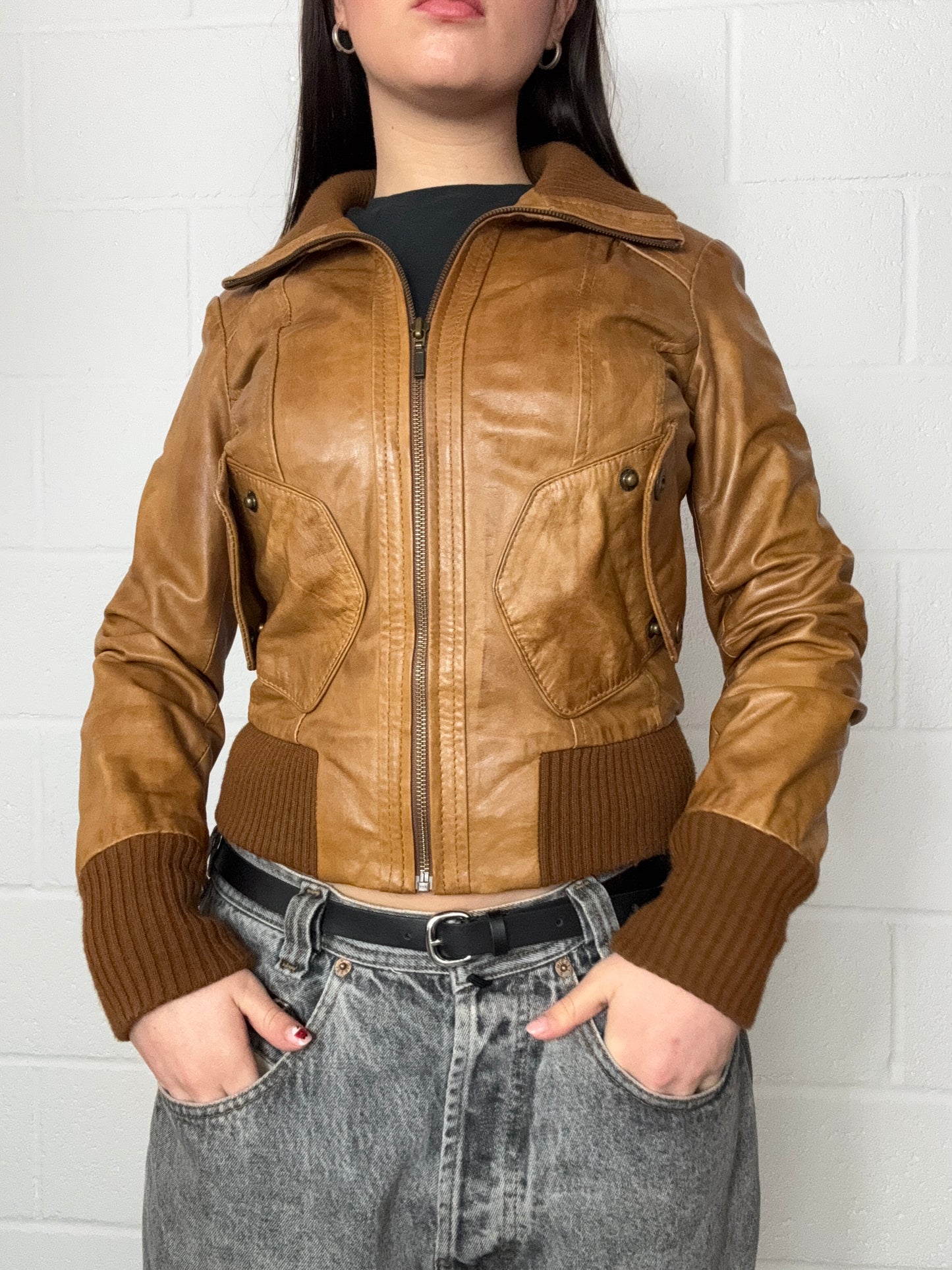 Fitted Leather Jacket (UK8)