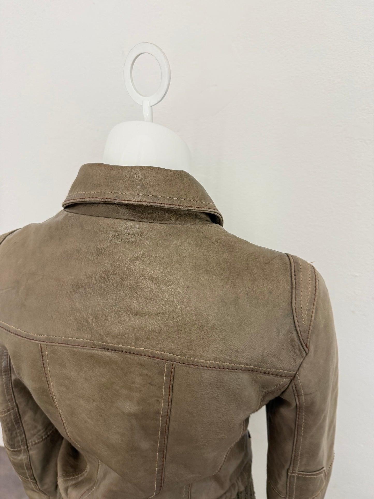 Leather Bomber Jacket (UK12)