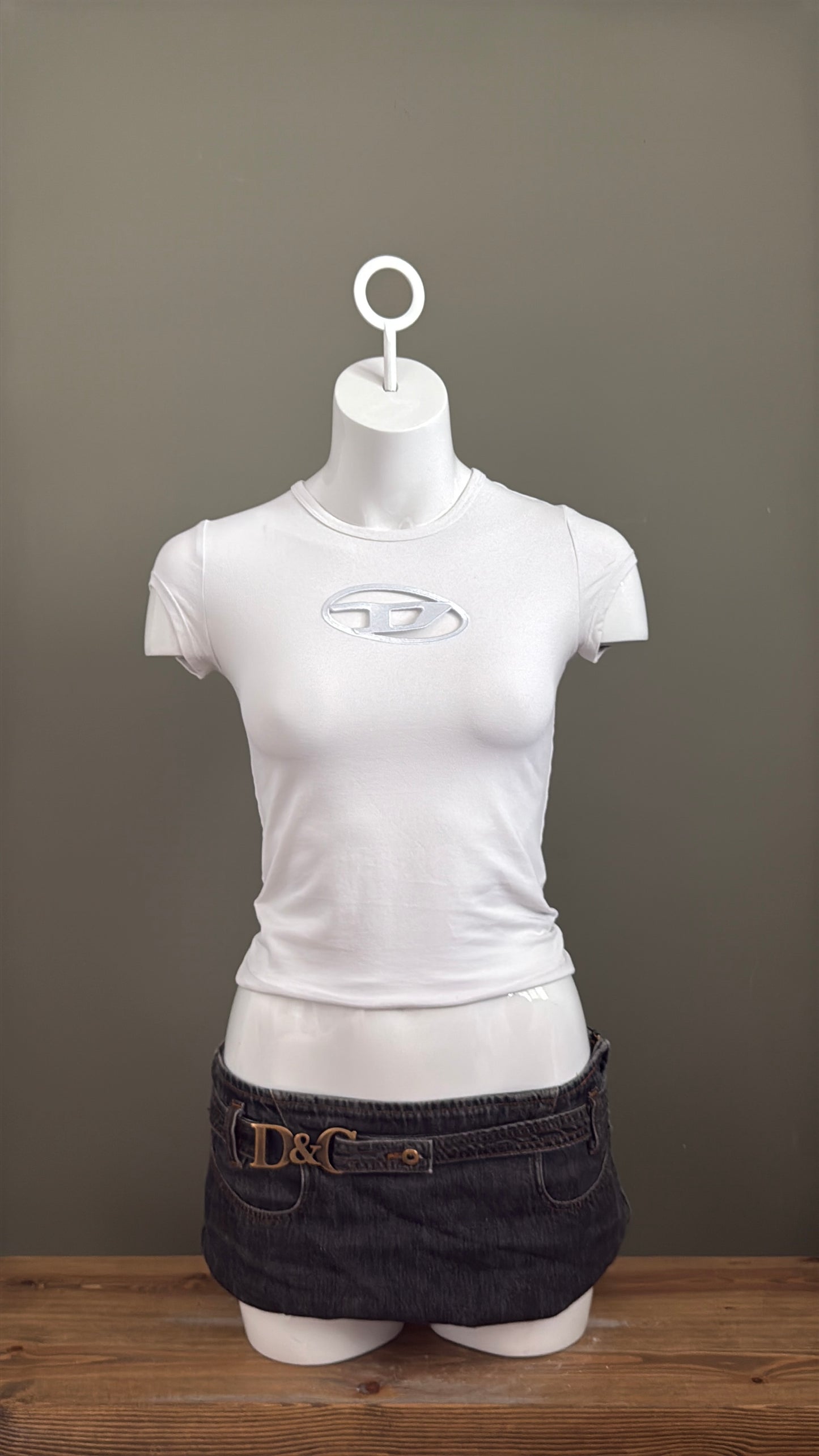 Diesel Cut Out Baby Tee (XS)