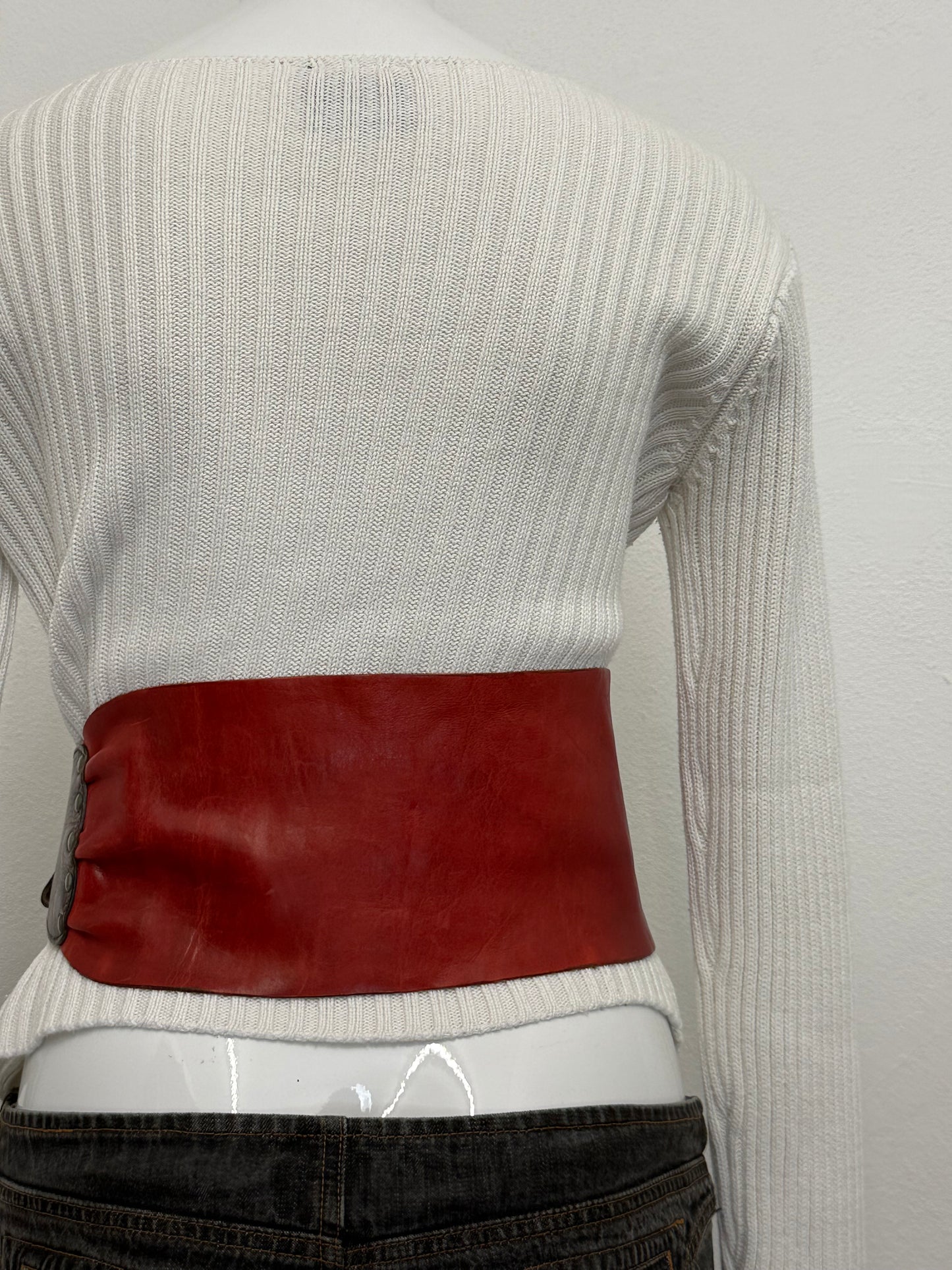 Diesel Thick Red Leather Belt