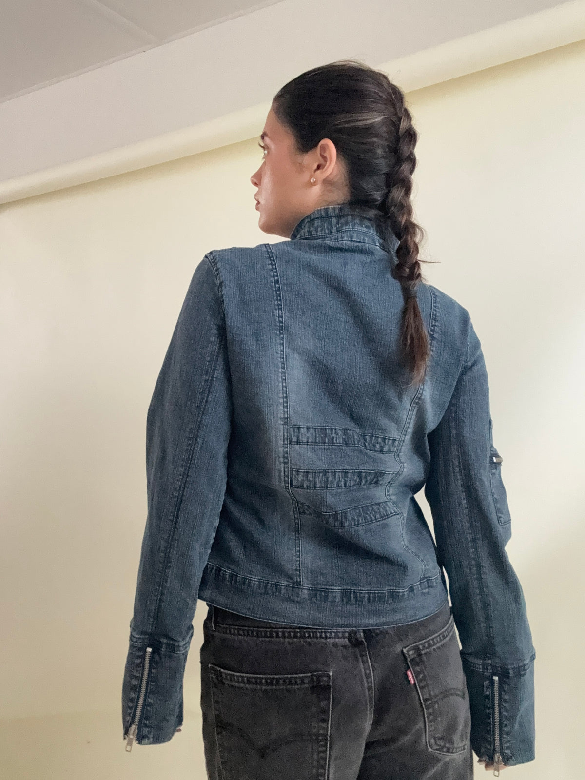 Denim Military Jacket (M)