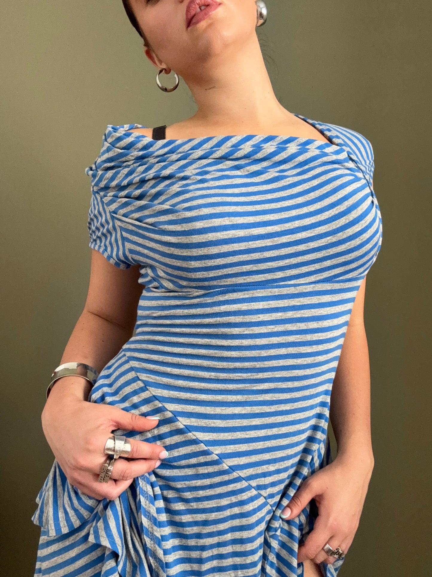 Y2K Striped Mini Dress