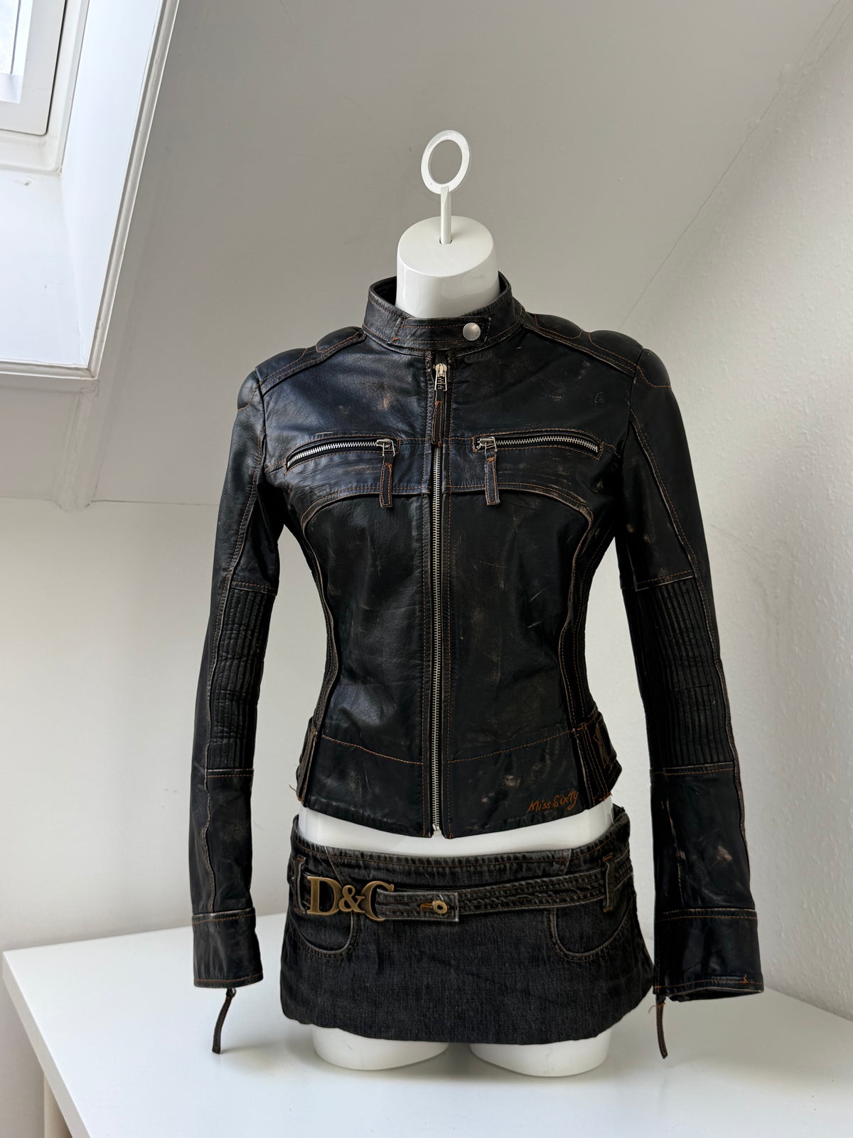 Miss Sixty Leather Biker Jacket (S)