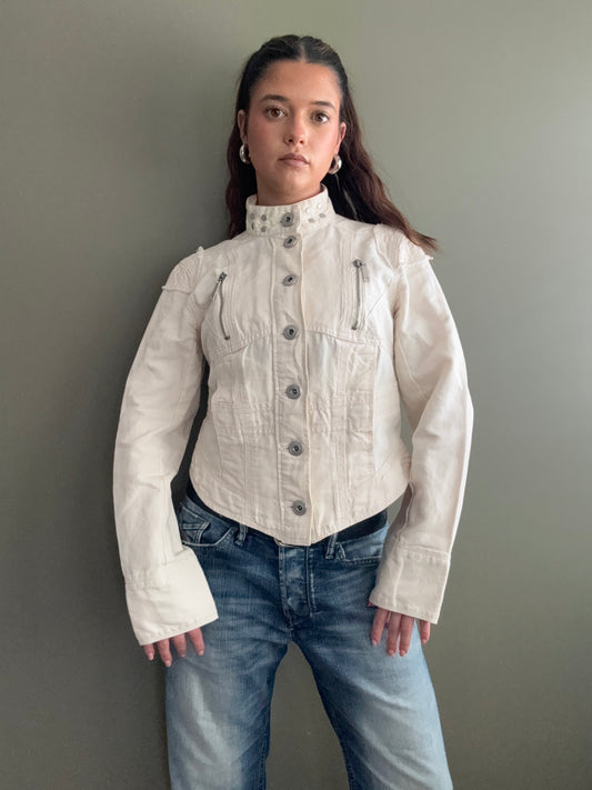 Y2K Cream Corset Jacket (UK14)