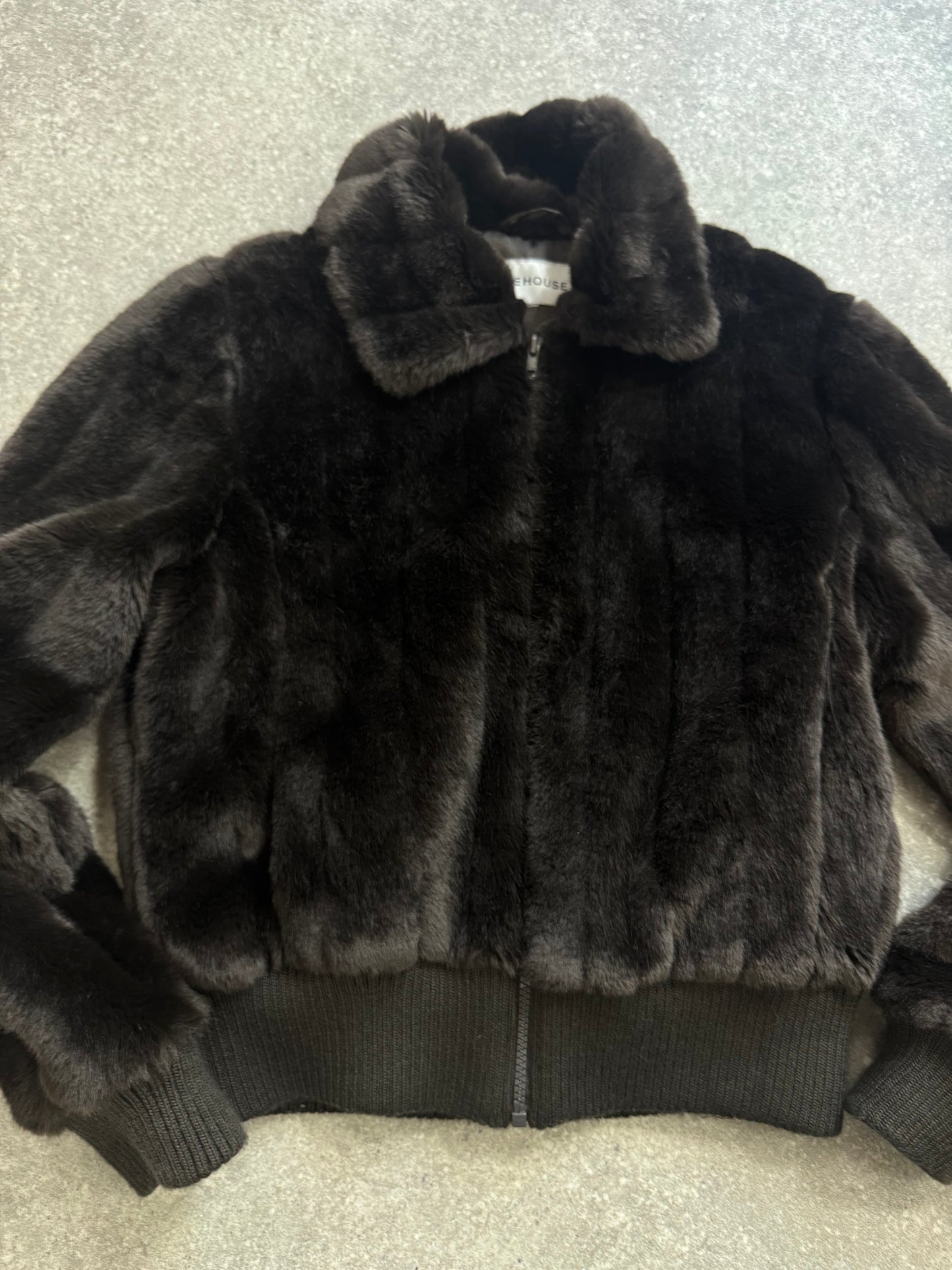 Brown Faux Fur Jacket (M)