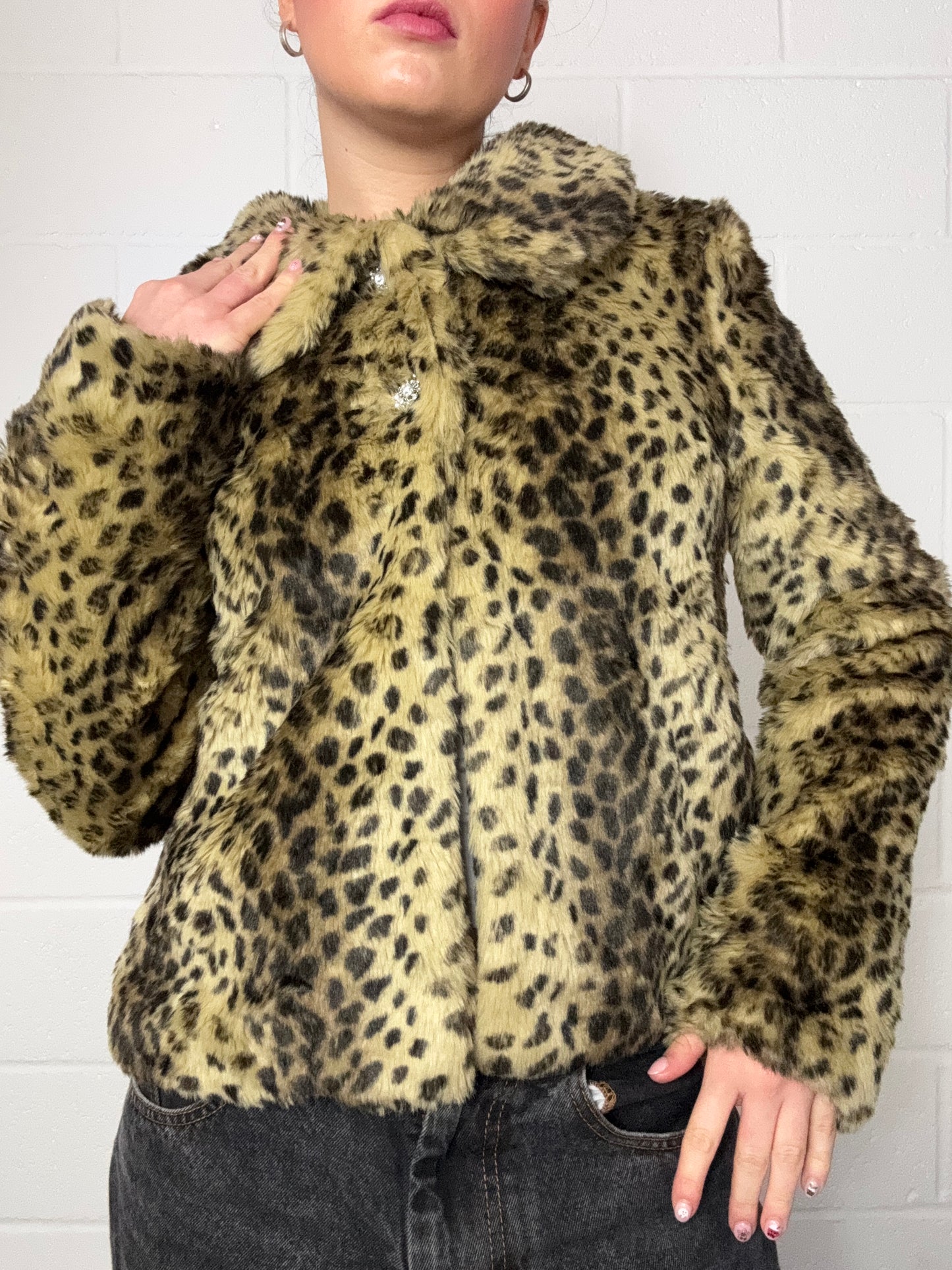 Faux Fur Leopard Jacket (UK10)