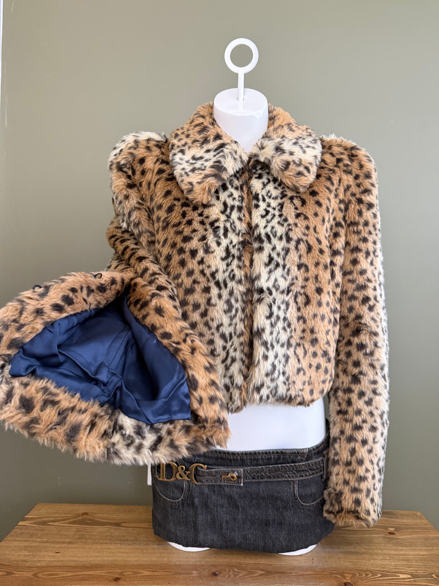 Leopard Faux Fur Jacket (UK8)