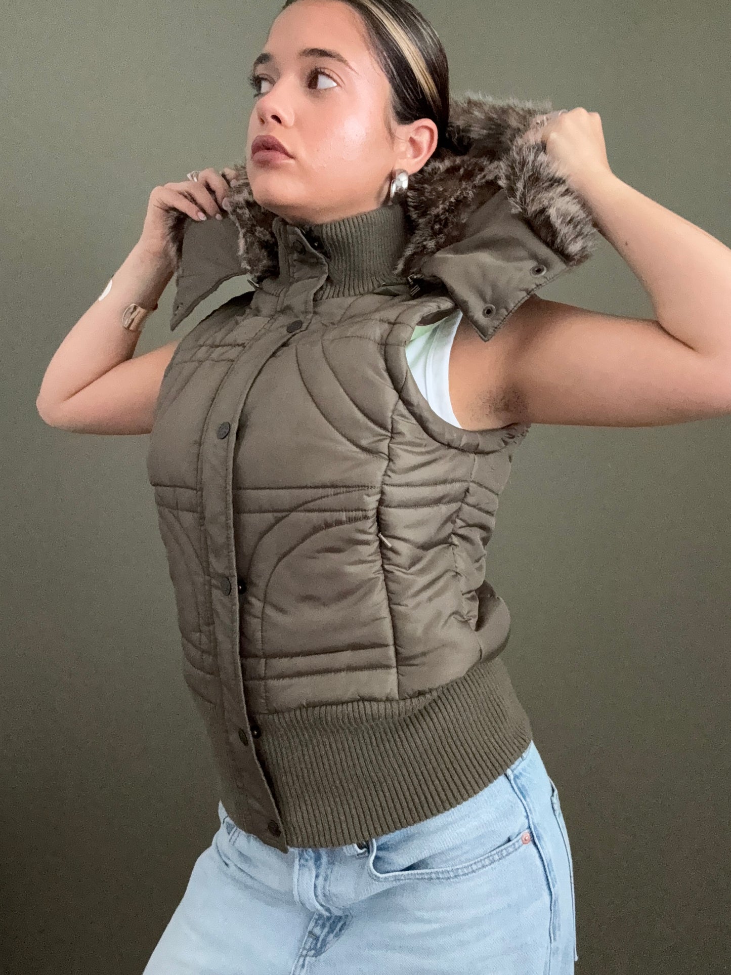 Khaki Y2K Gilet (UK8)