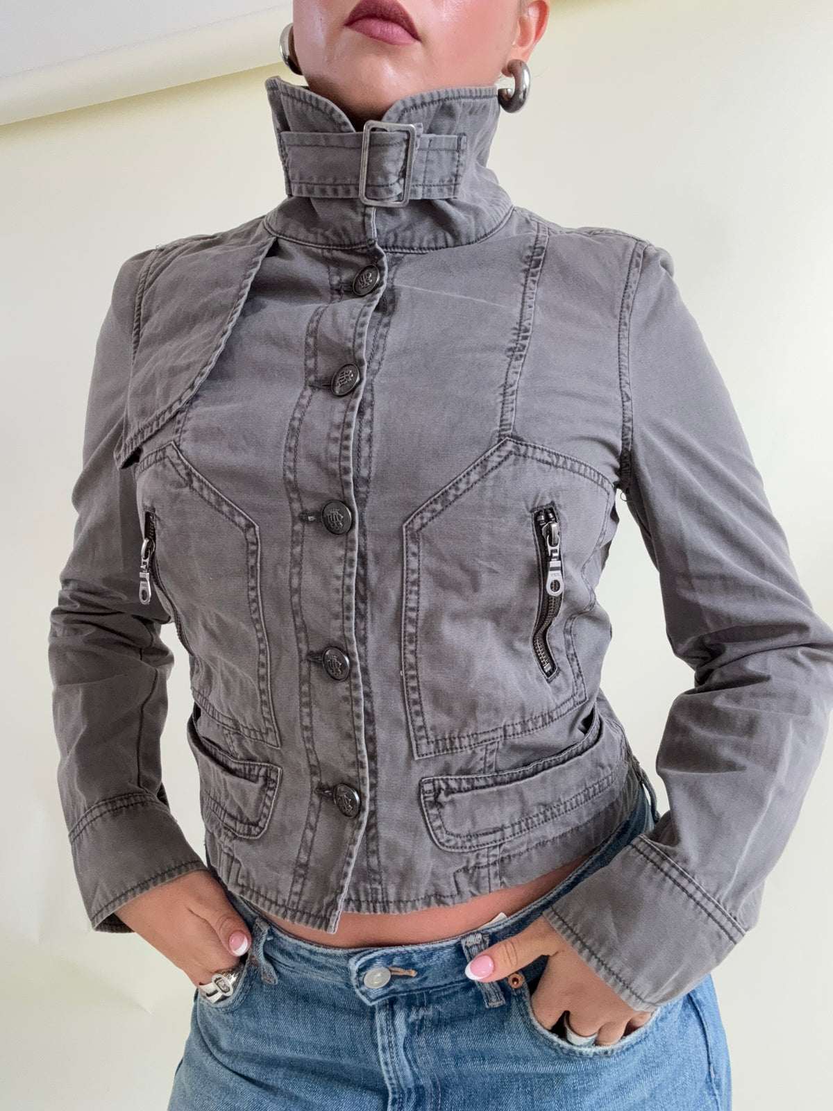 Y2K Buckle Jacket (UK8)