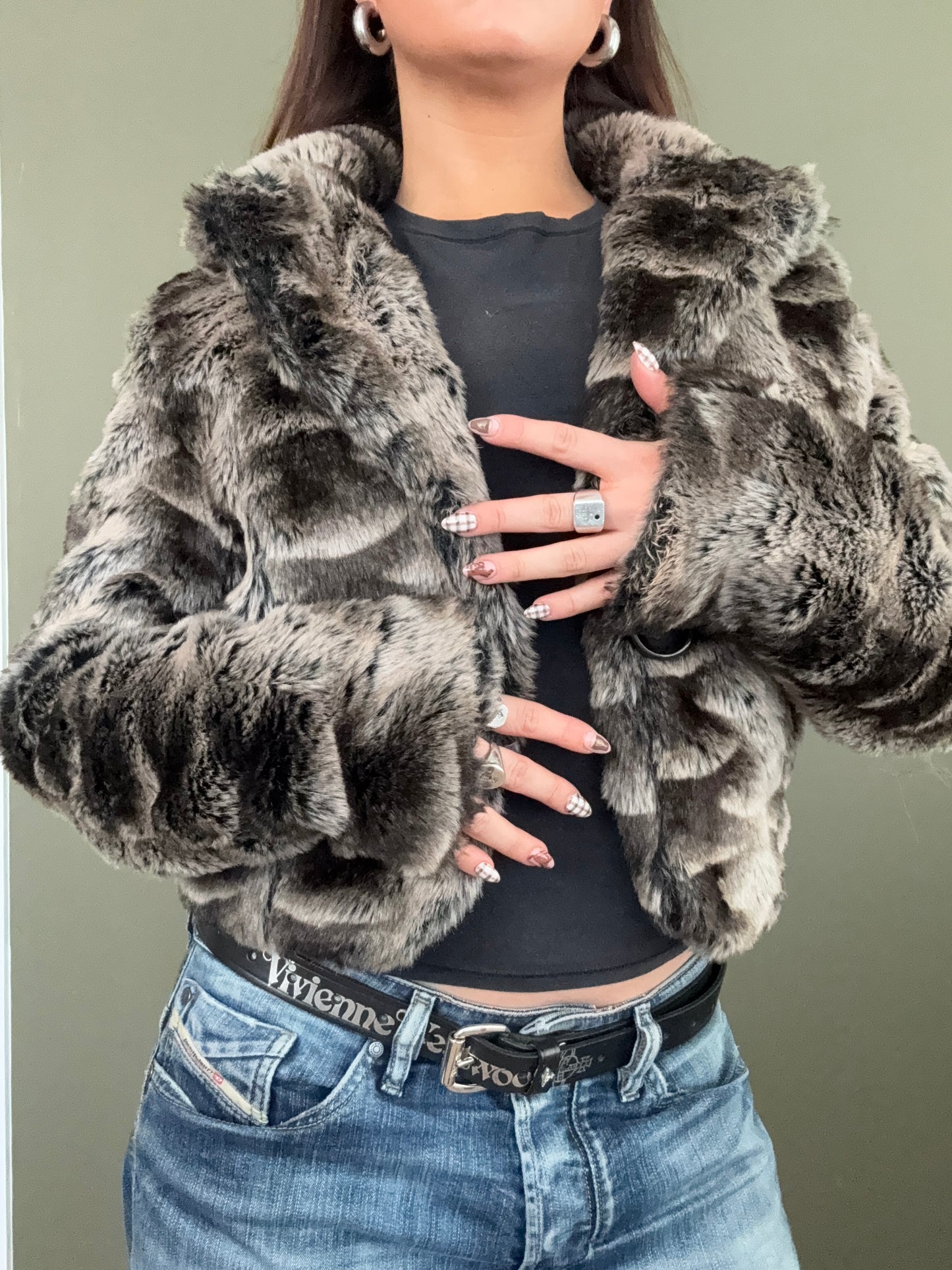 Faux Fur Jacket (L)