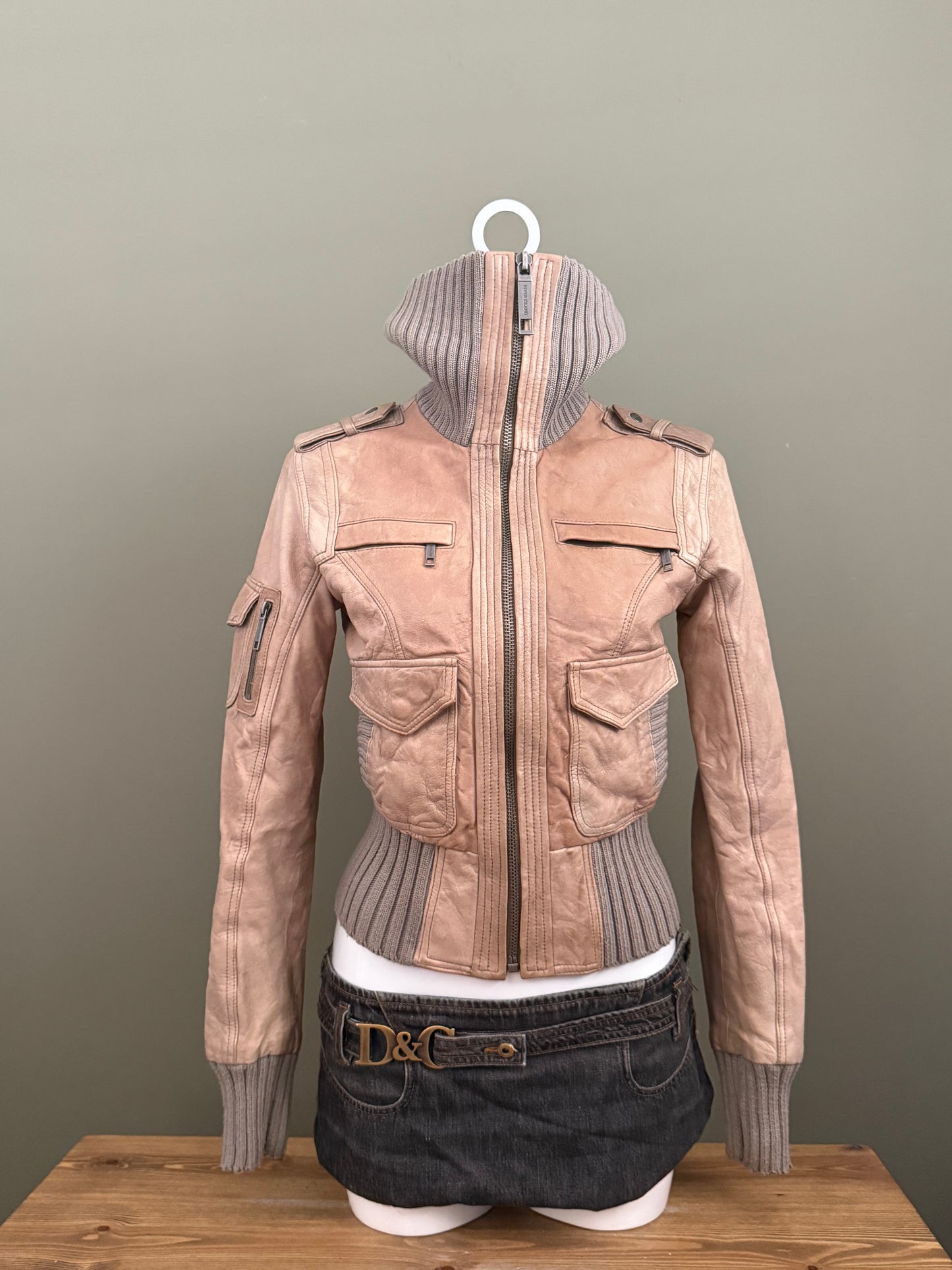 Leather Cargo Jacket (UK10)