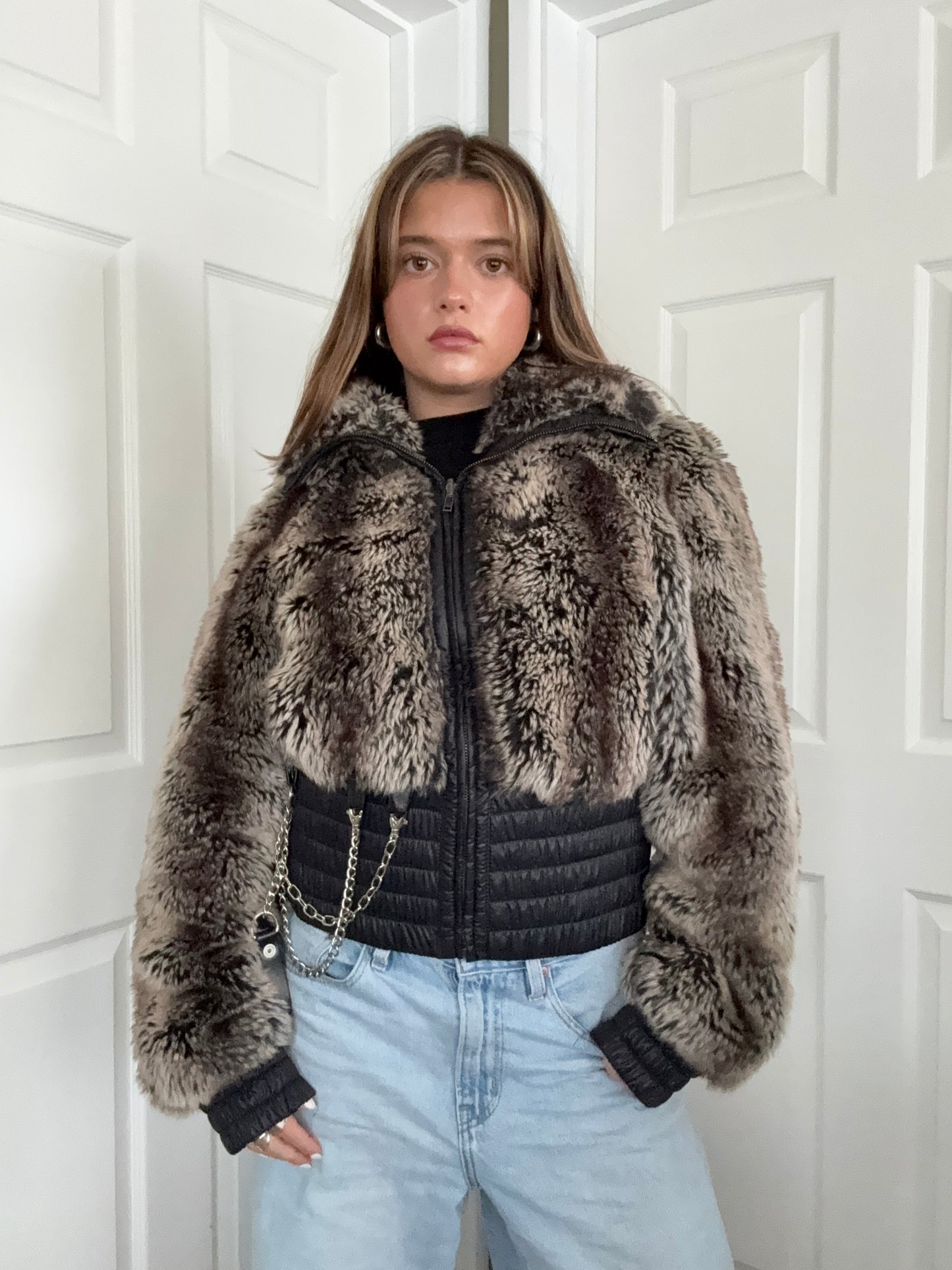 Miss Sixty Reversible Faux Fur Jacket (XL)