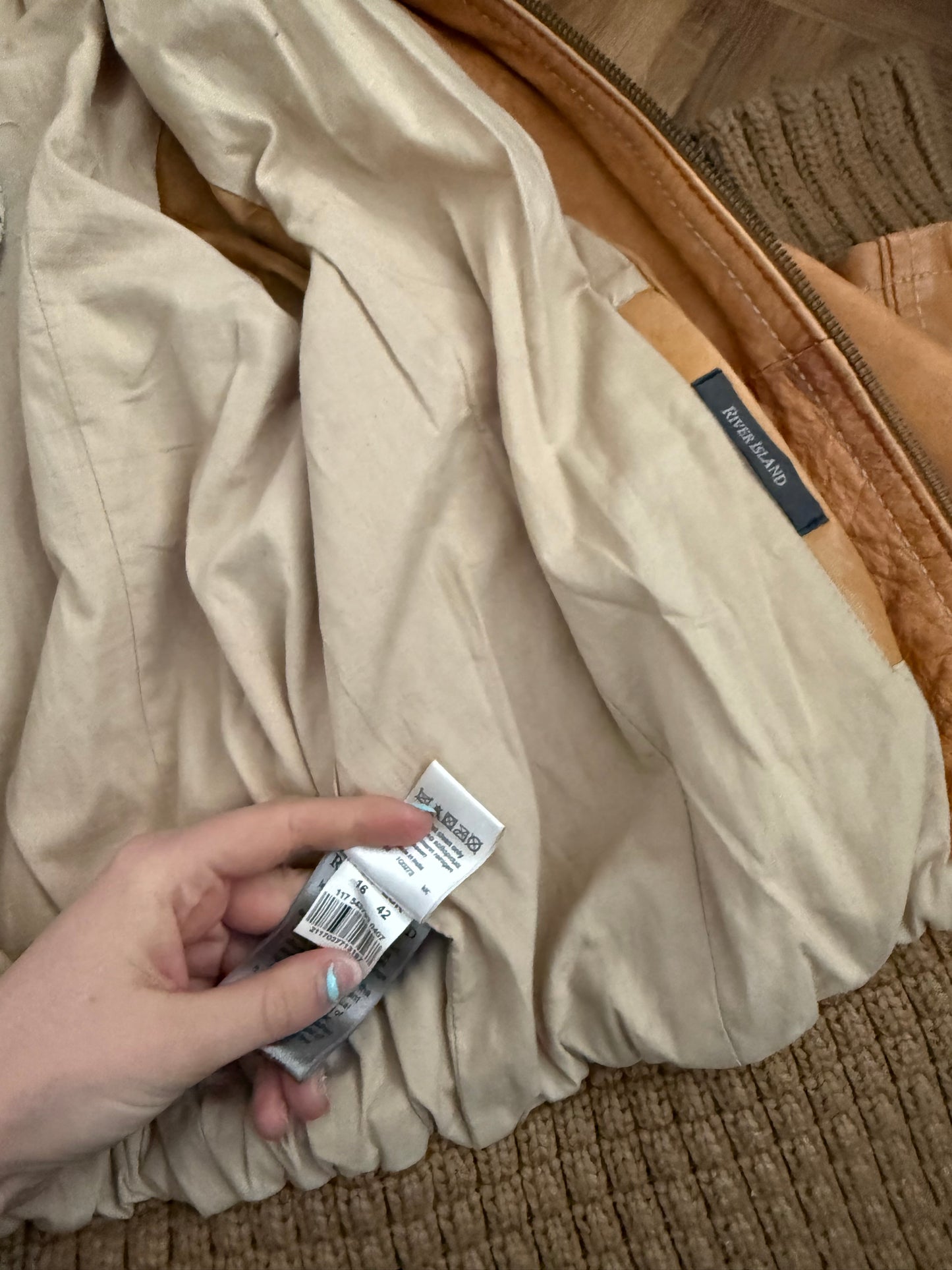 Leather Bomber Jacket (UK16)