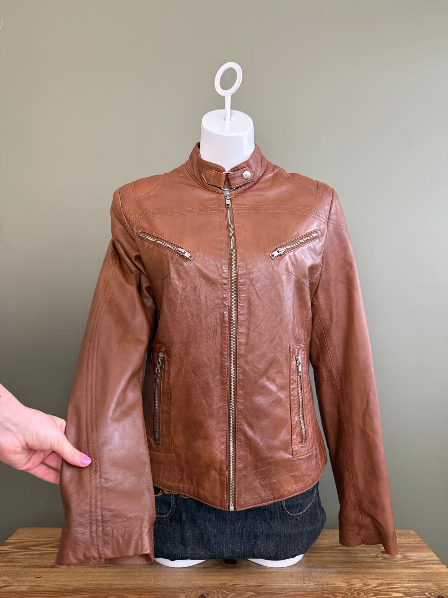 Tan Leather Jacket (M)