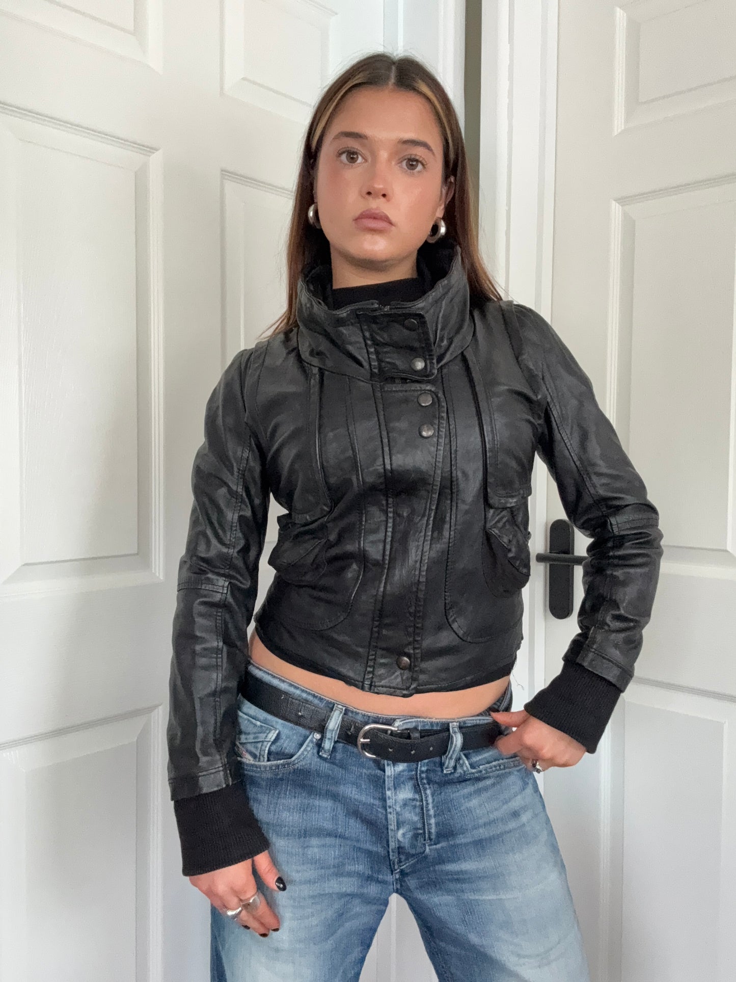 Morgan De Toi Leather Bomber Jacket (S)