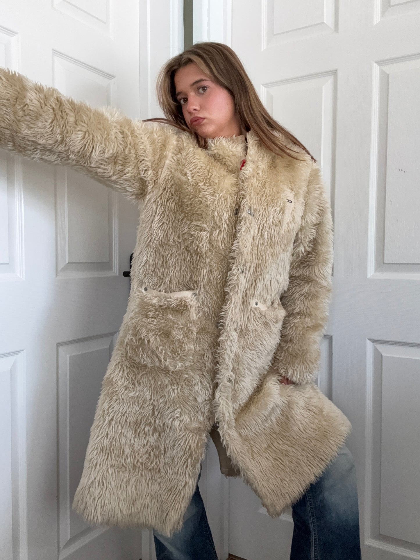 Diesel Faux Fur Yetti Coat (S)