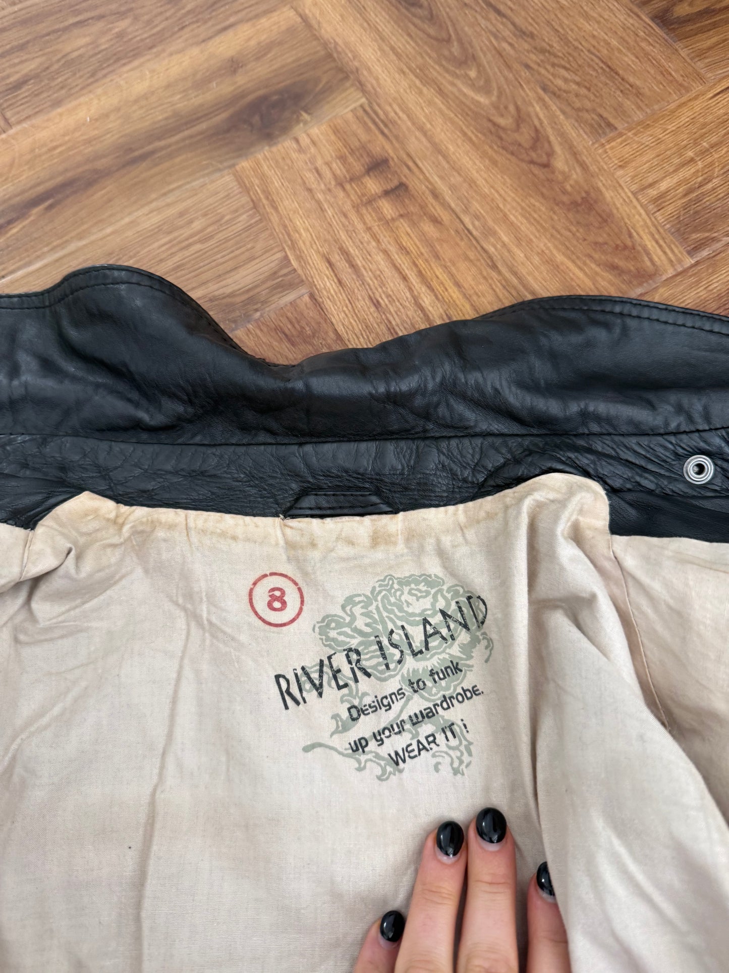 Leather Biker Jacket (UK8)