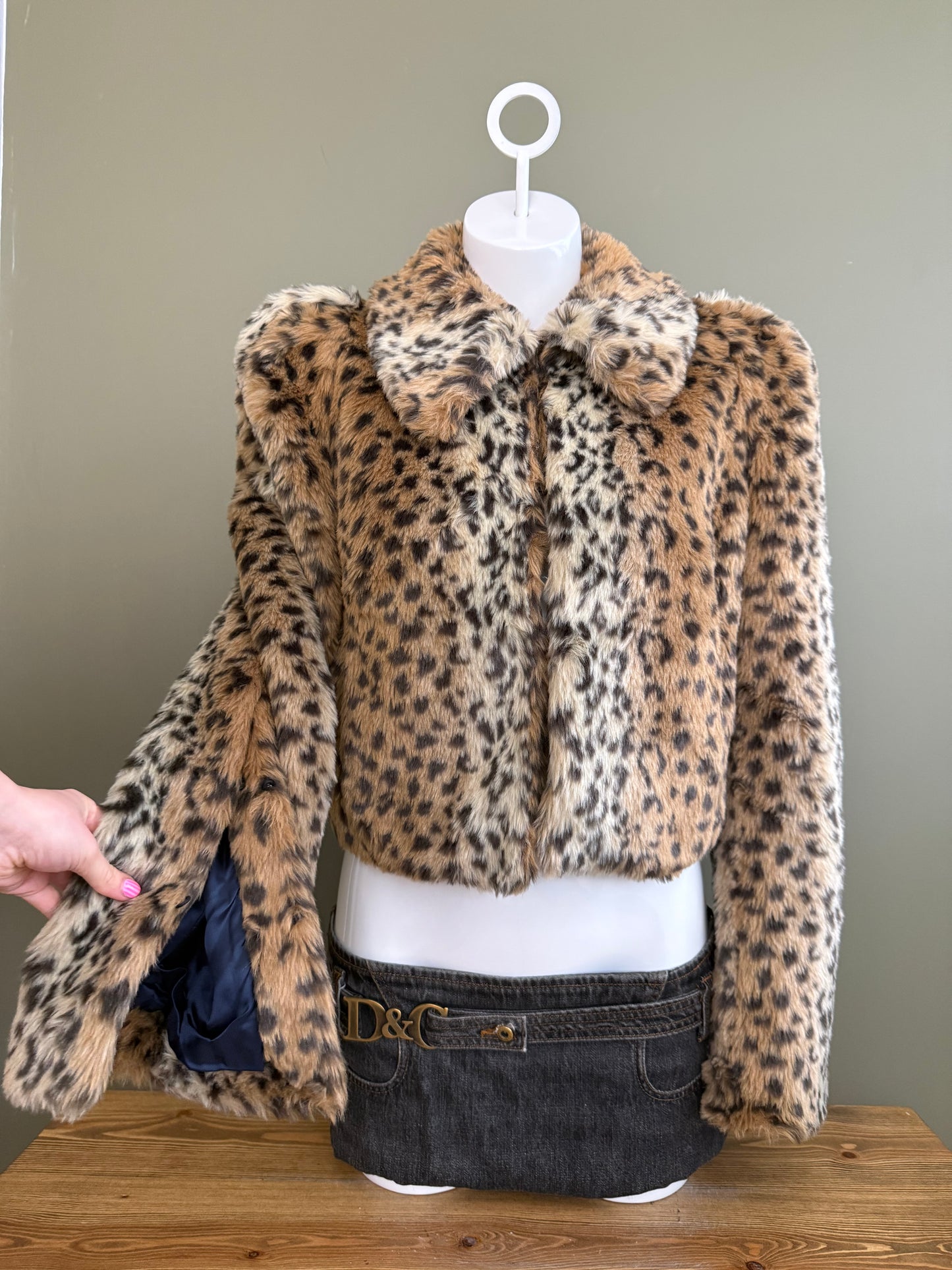 Leopard Faux Fur Jacket (UK8)