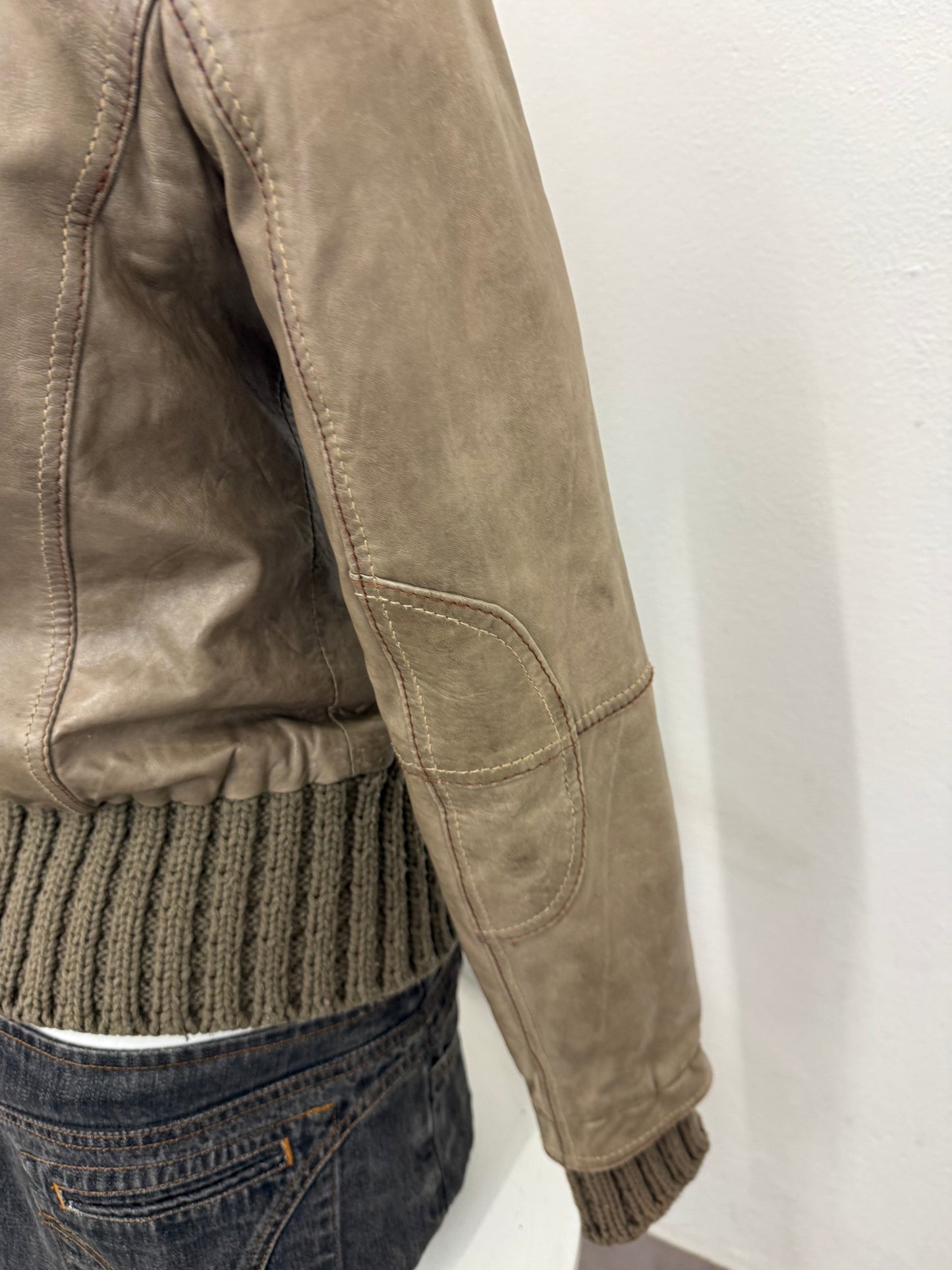 Leather Bomber Jacket (UK12)