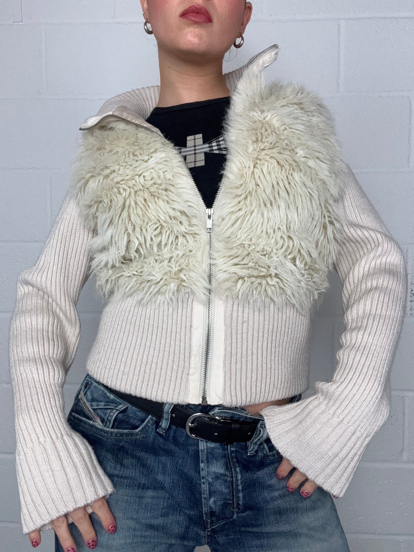 Faux Fur Zip Jumper (UK10)