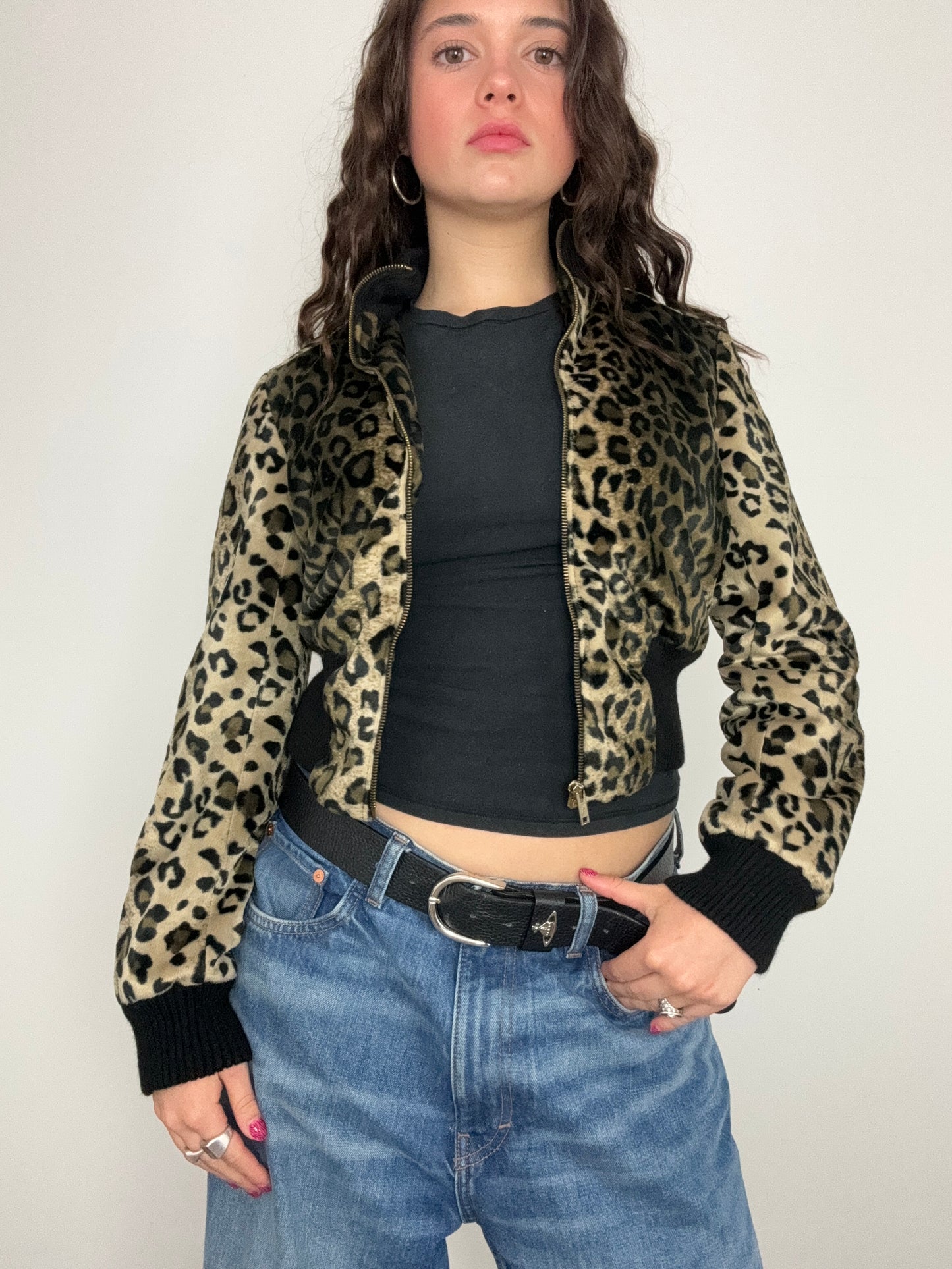 Leopard Print Bomber Jacket