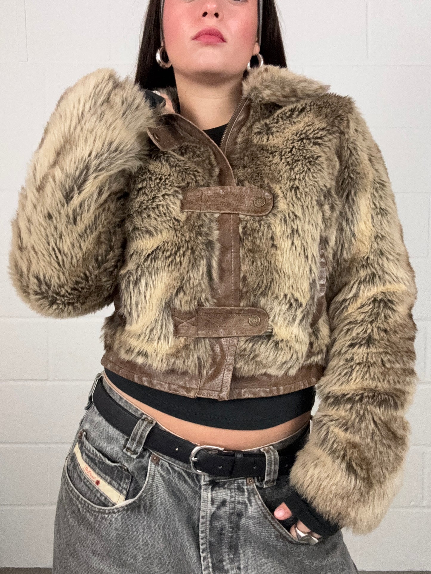 Y2K Faux Fur Jacket (UK10)