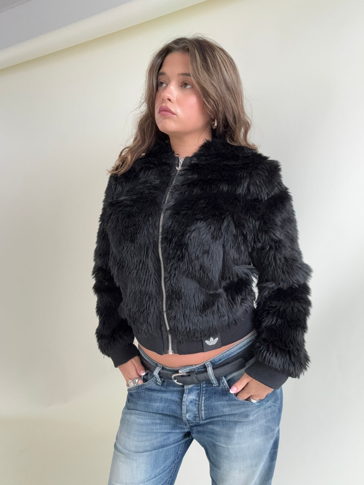 Adidas Faux Fur Bomber Jacket (S)