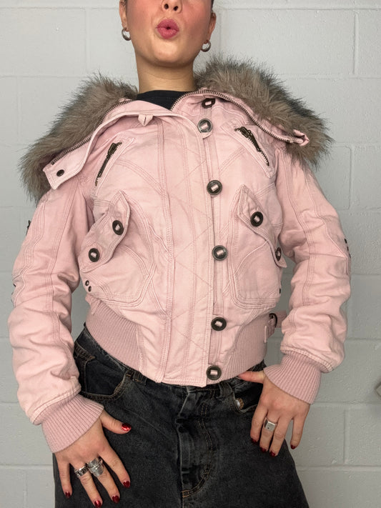 Y2K Pink Utility Jacket (UK10)