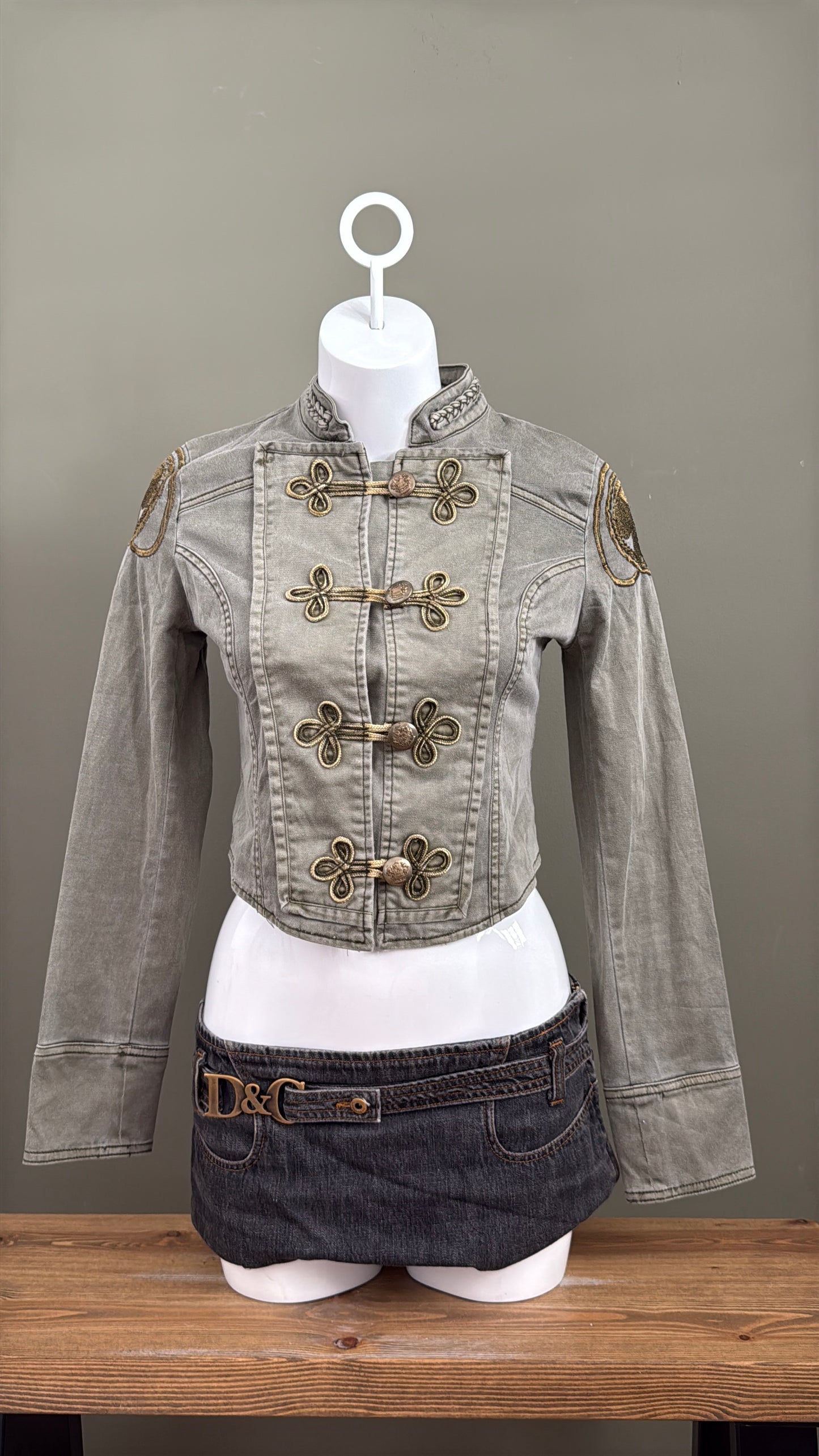 Jane Norman Deadstock Cropped Military Jacket (UK10)