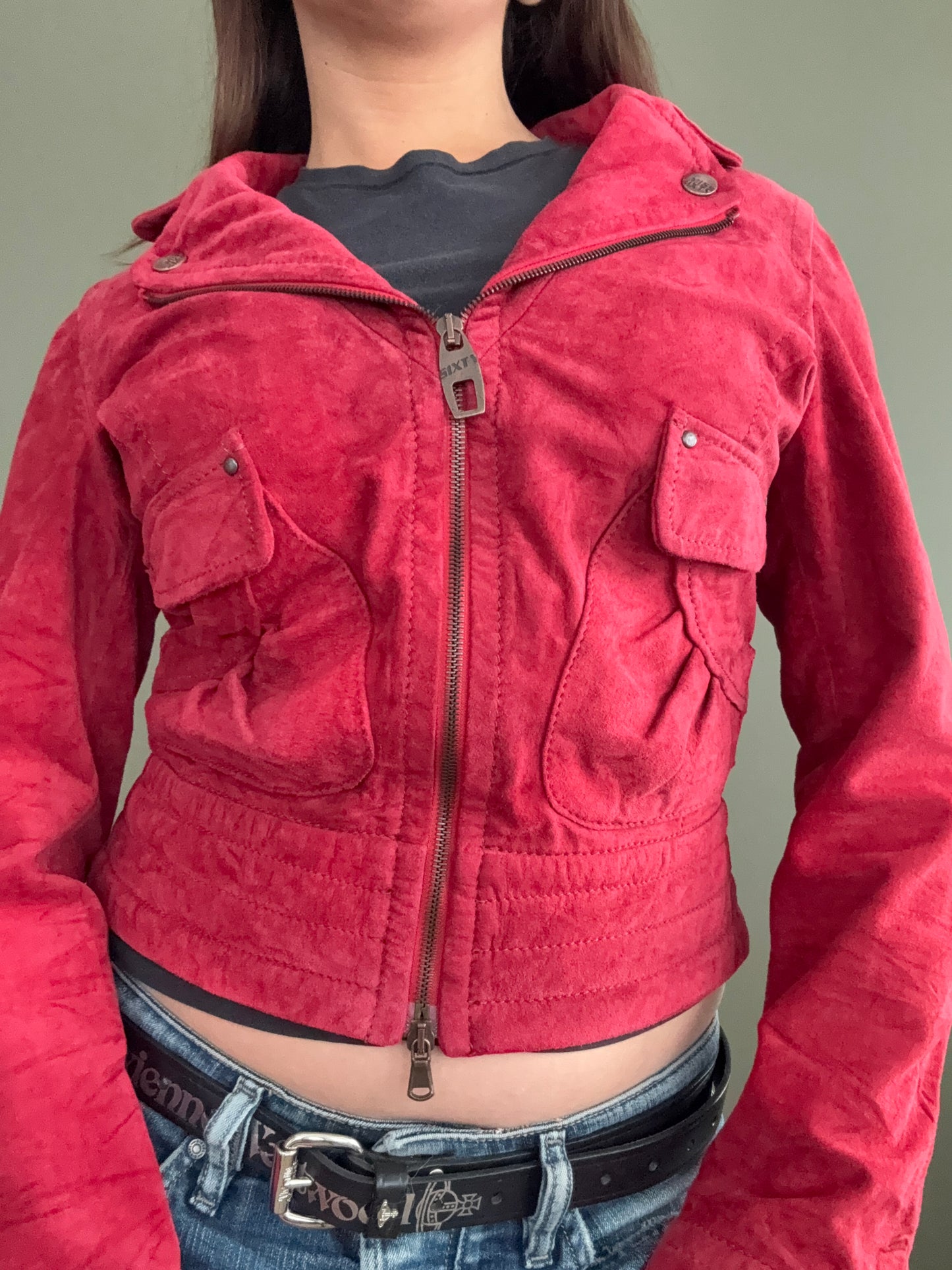 Miss Sixty Red Suede Jacket (M)