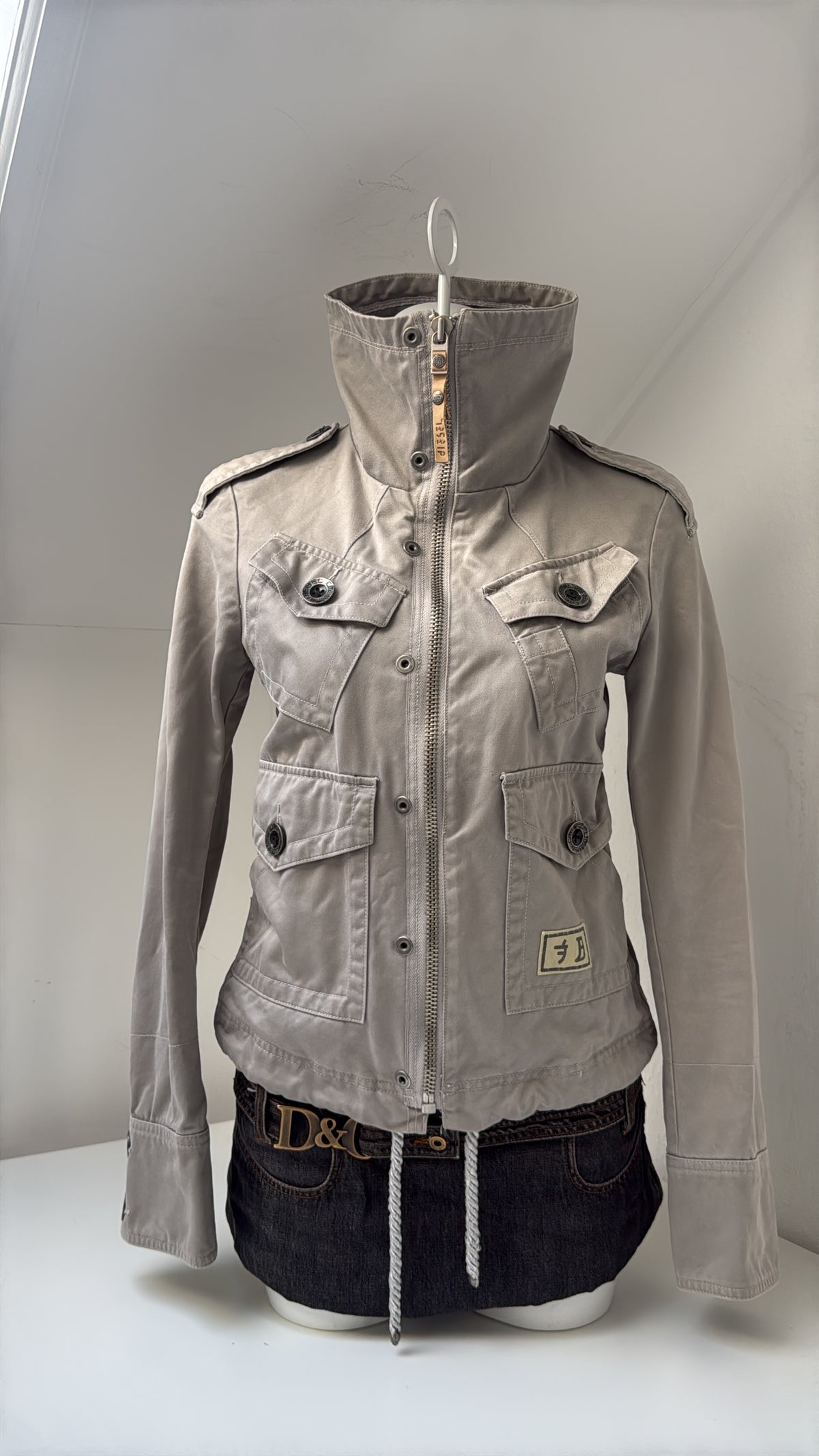Diesel Vintage Funnel Neck Cargo Jacket (L)