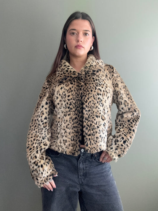Faux Fur Leopard Jacket (S)