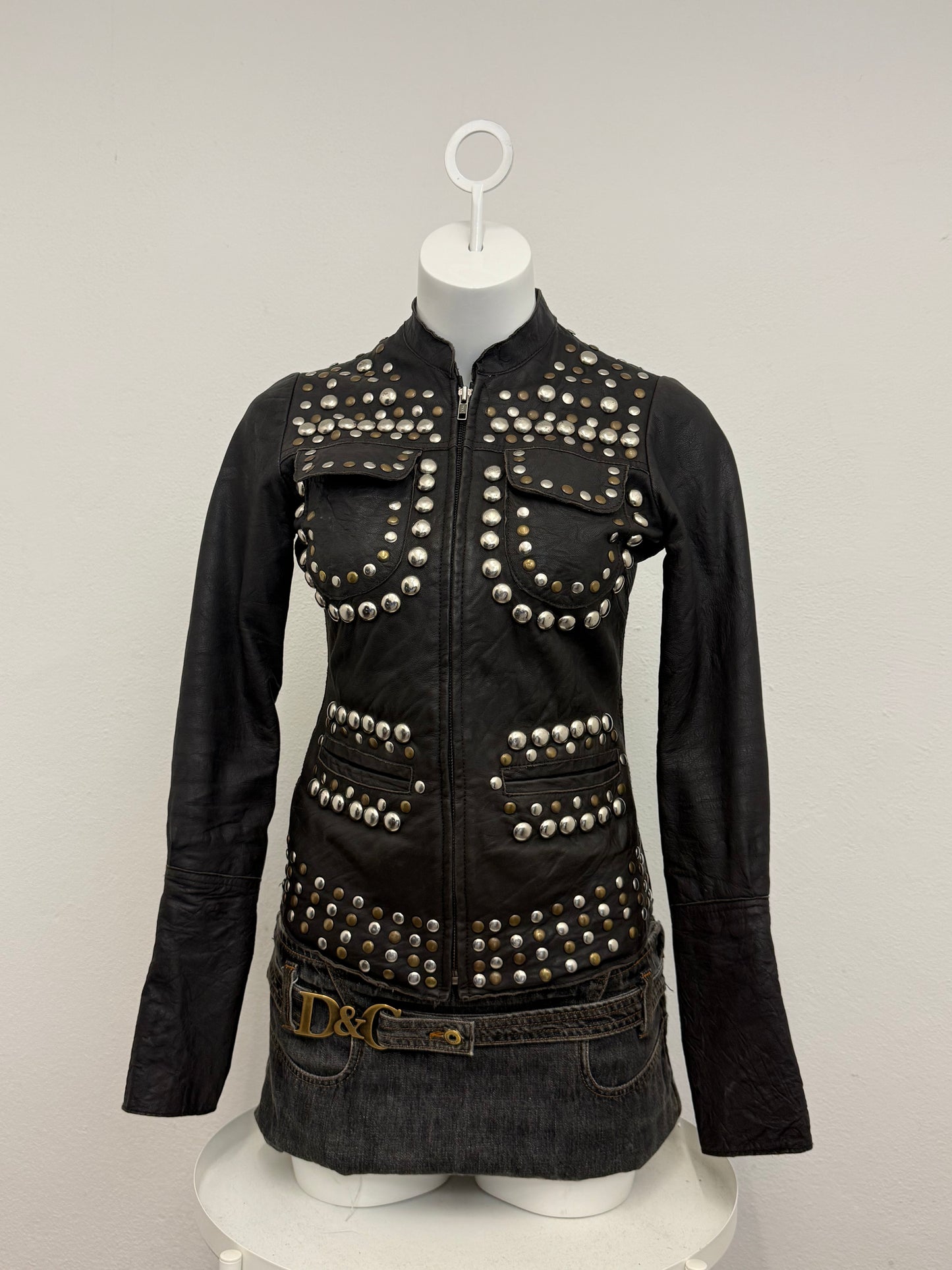 Allsaints Leather Studded Jacket (UK8)