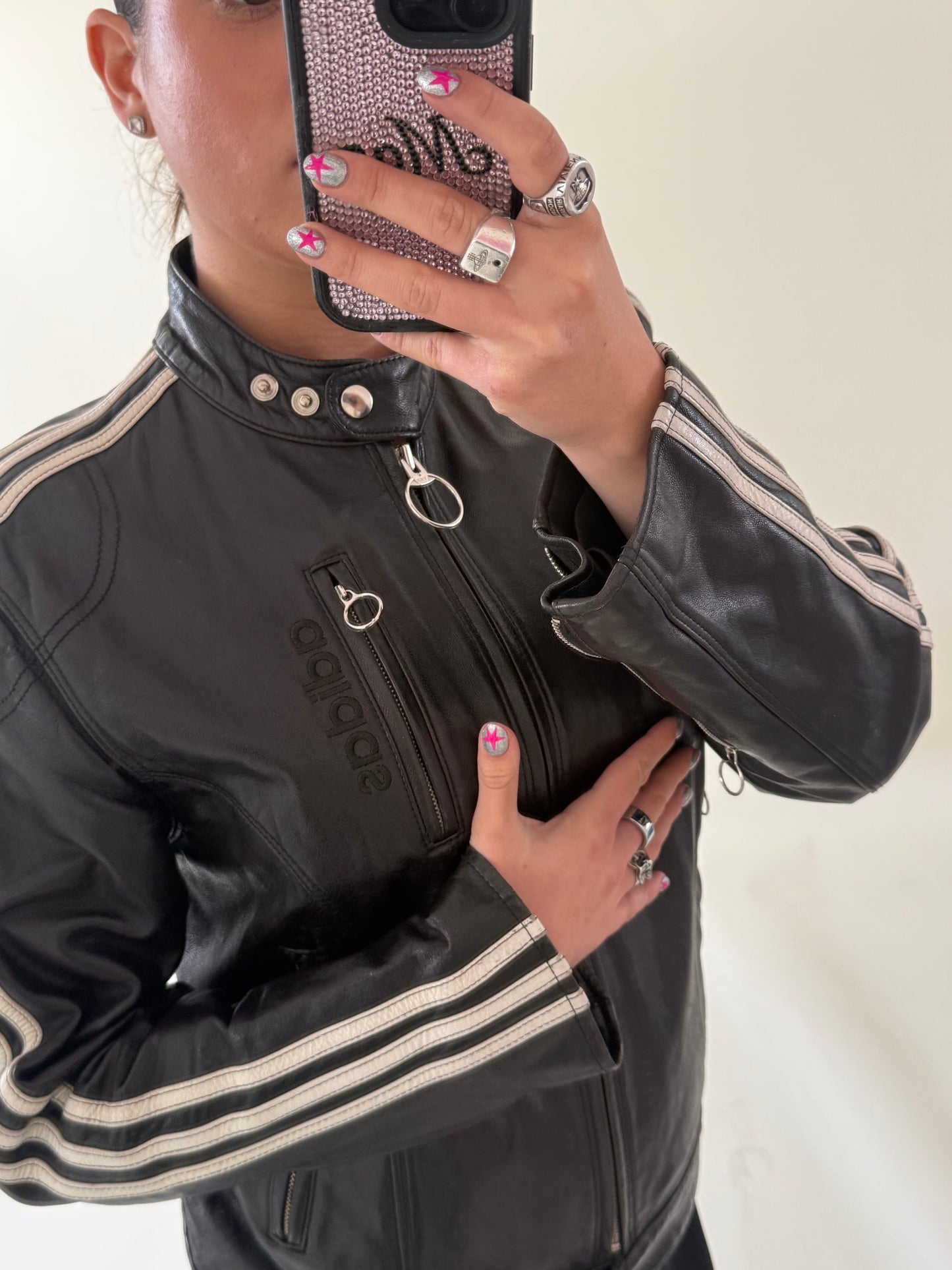 Vintage Adidas Leather Jacket (UK10)