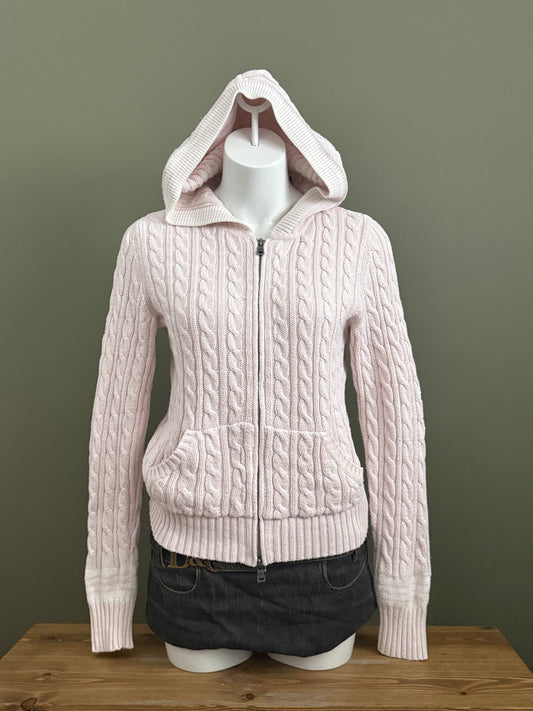 Baby Pink Ralph Lauren Cable Knit Jumper (M)