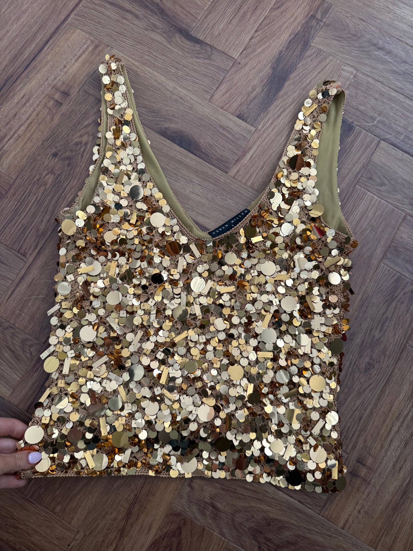 Karen Millen Sequin Sparkle Top (M)