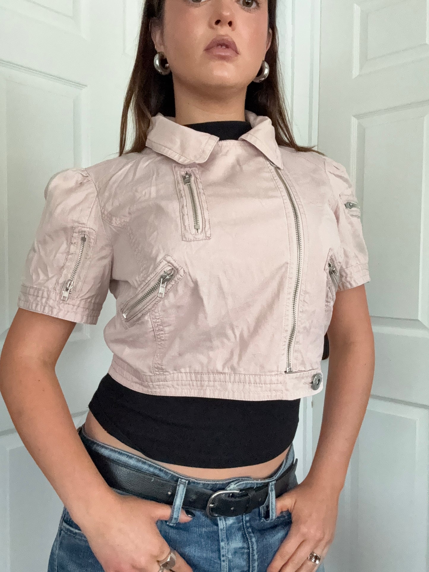 Cropped Cotton Shortsleeve Coat (UK14)