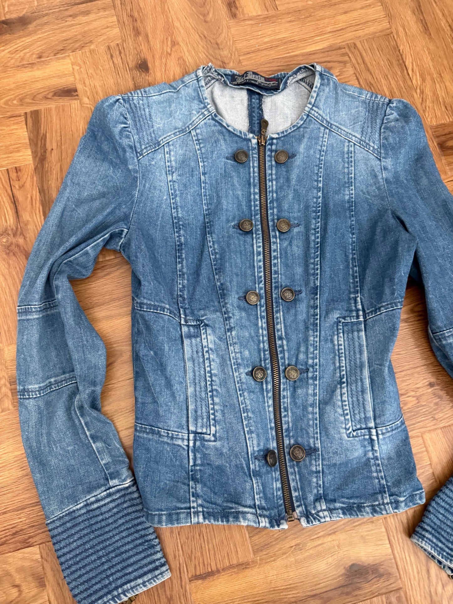Fitted Denim Military Jacket (S)