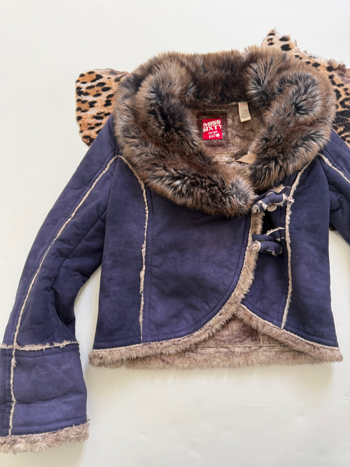 Miss Sixty Purple Faux Fur Jacket (L)