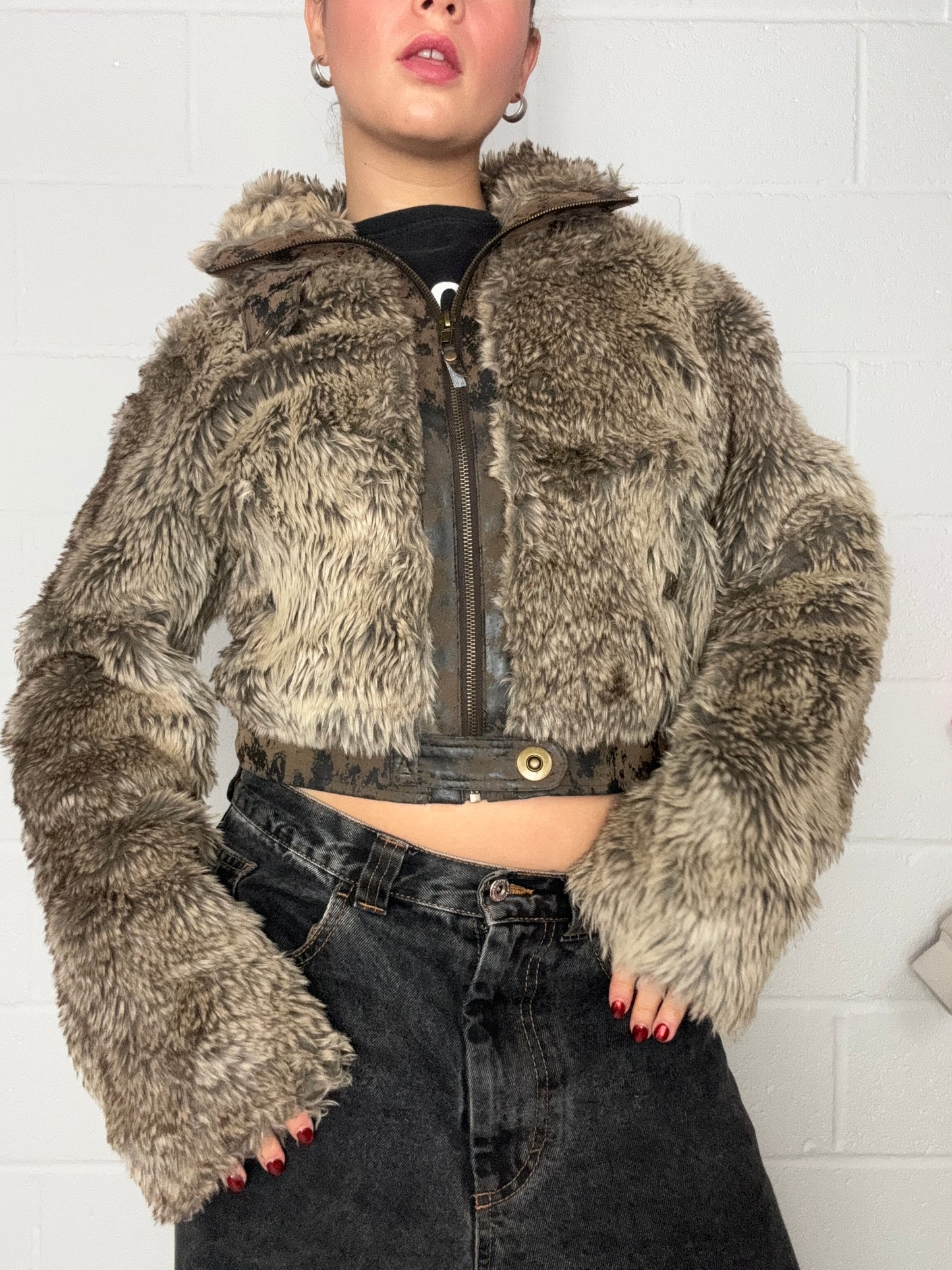 Y2K Faux Fur Jacket (UK10)