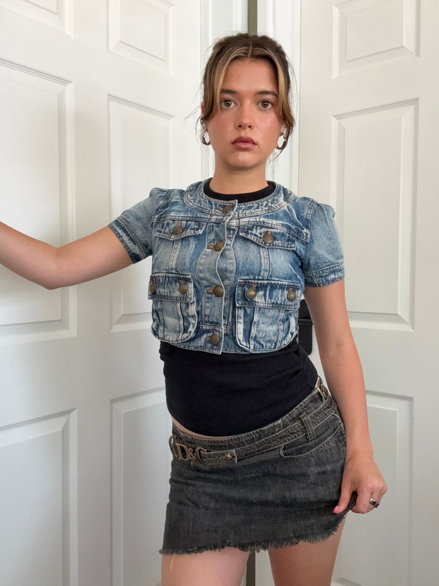 Y2K Denim Top (S)
