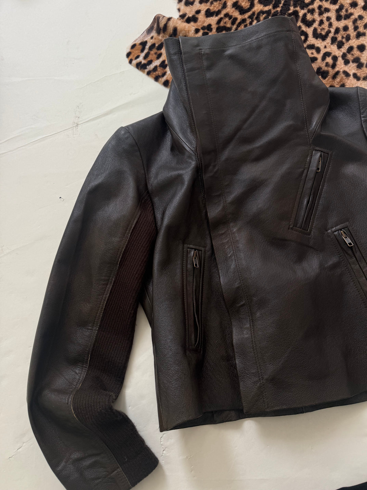 Morgan De Toi Leather Asymmetric Jacket (S)