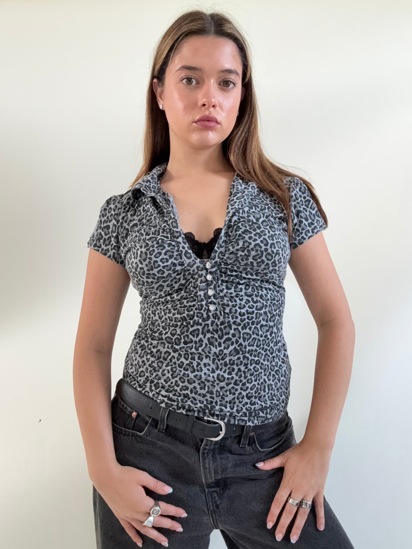 Jane Norman Tie Leopard Top (UK14)