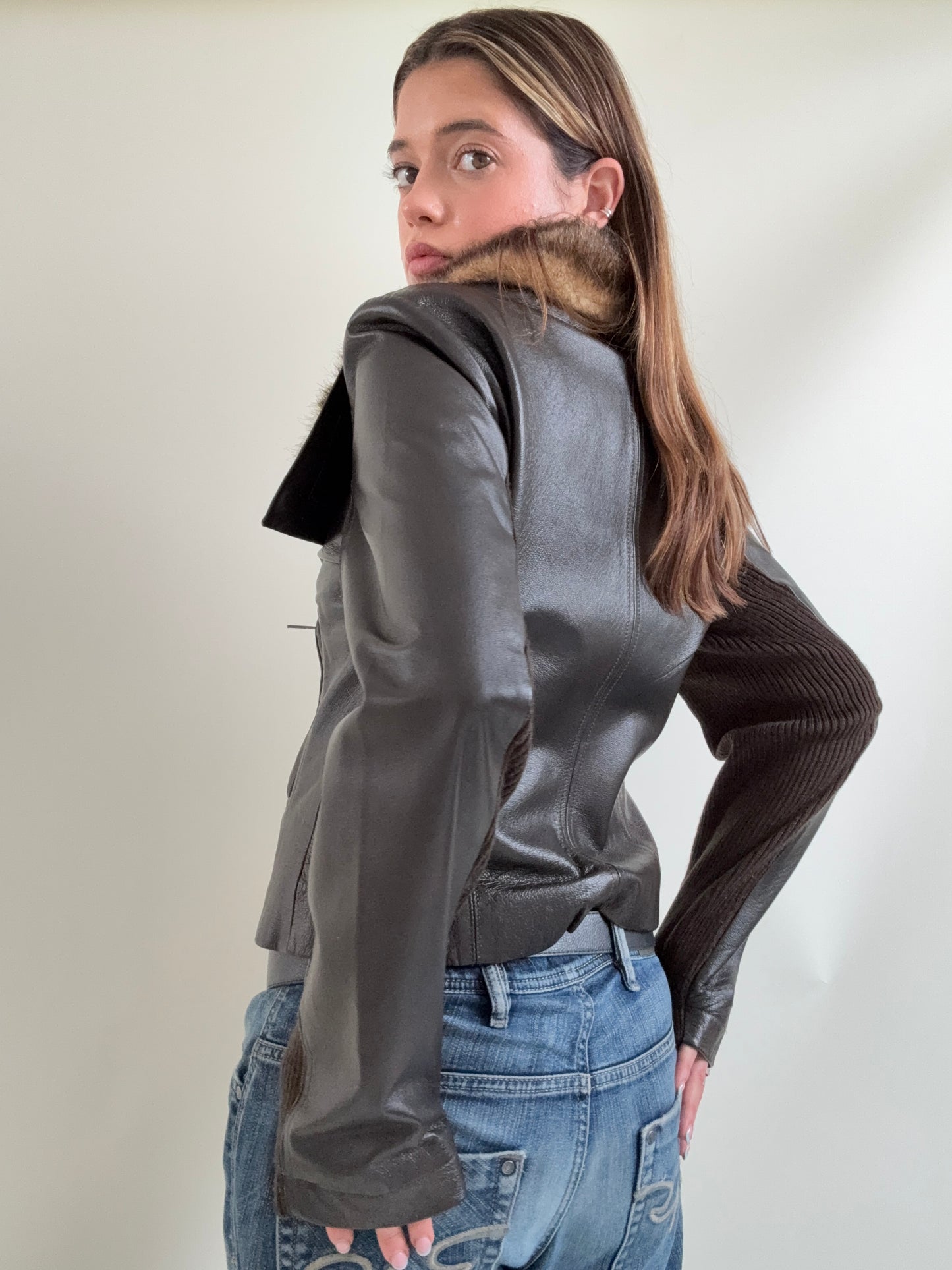 Morgan De Toi Asymmetric Leather Jacket (S)