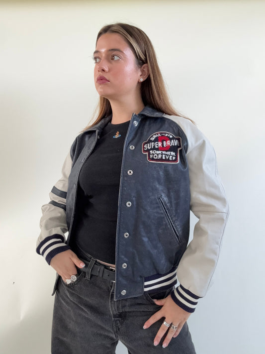 Diesel Leather Bomber Jacket (S)