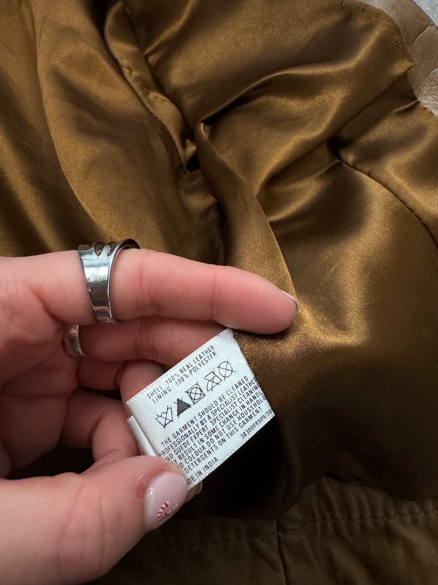 Tan Fitted Leather Jacket (UK10)