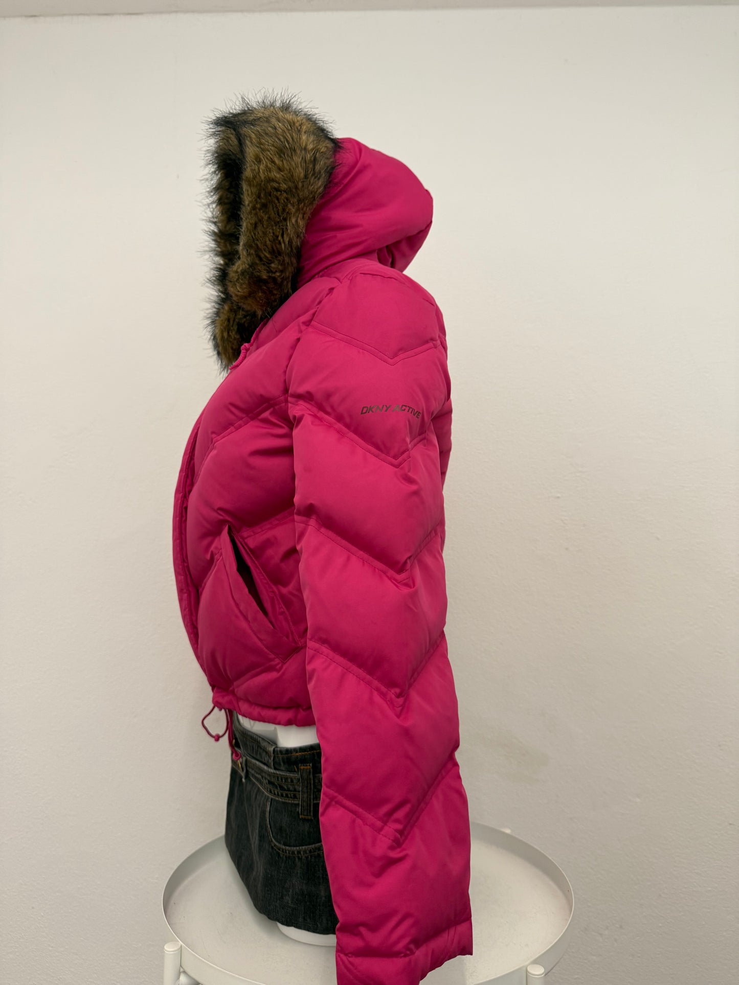 Pink DKNY Puffer Jacket (XS)
